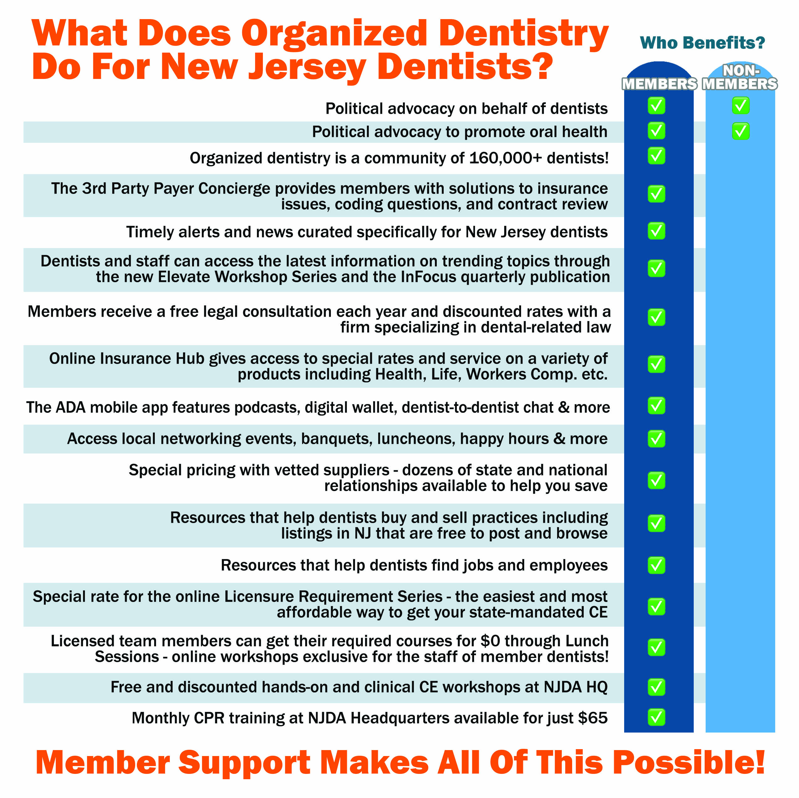 What does organized dentistry do for New Jersey Dentists?