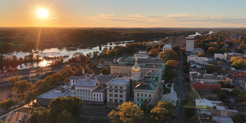 trenton capitol sunset