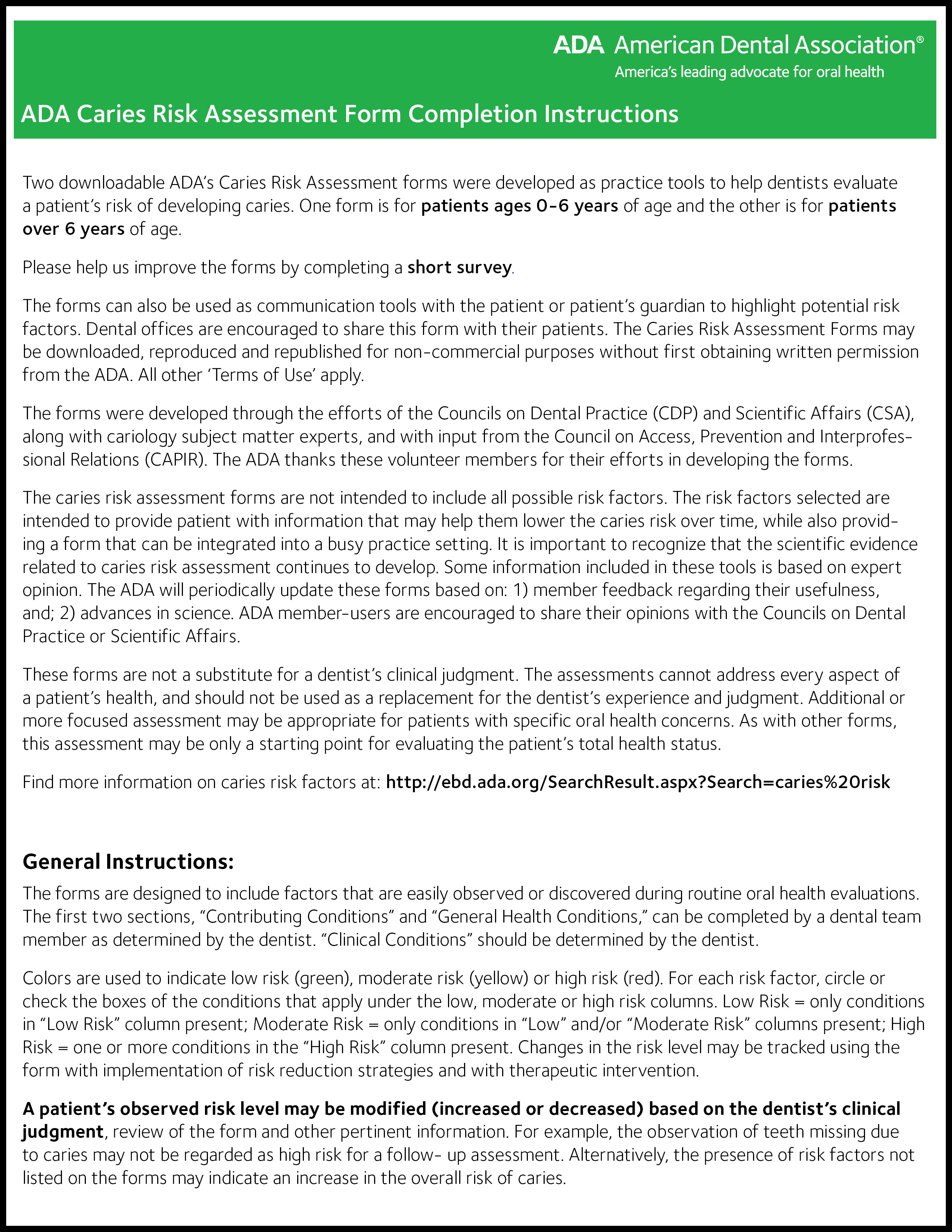 caries risk assessment